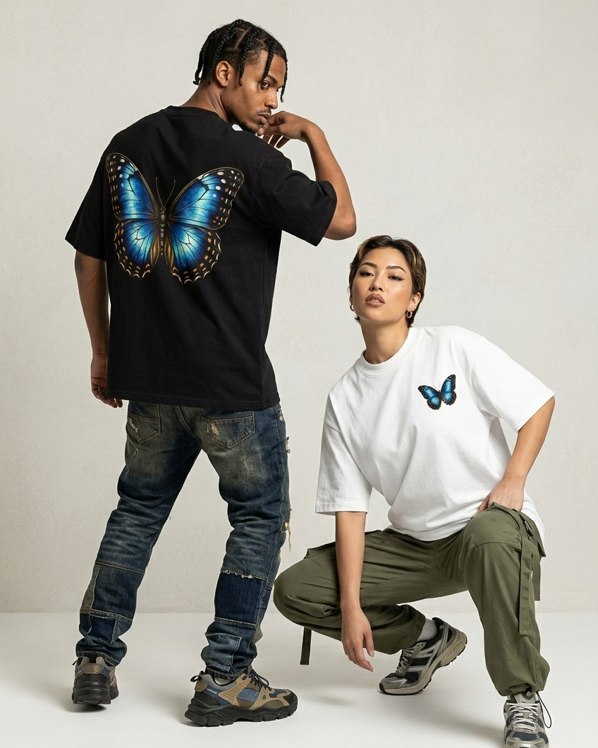 🏷️ Camiseta Borboleta Azul