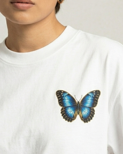 🏷️ Camiseta Borboleta Azul